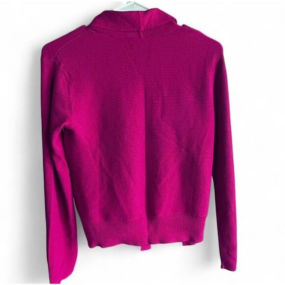Vintage Talbots Magenta Pink Women’s Front Tie Cardigan Sweater Petite Small - Picture 3 of 6
